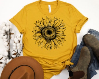 SUNFLOWER / WILDFLOWER  Tee - Garden, Plant  Lady, Flower Fun  T-shirt