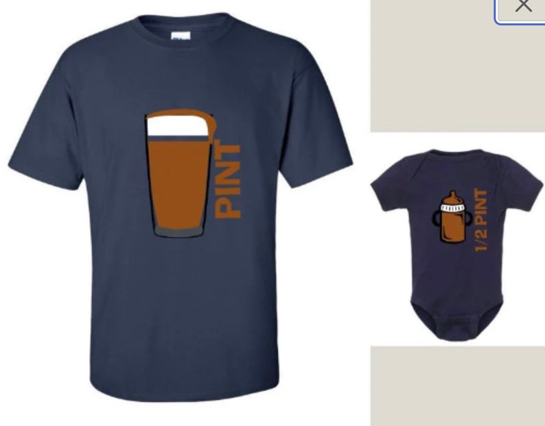 PINT & Half Pint Men's/Womens DAD Beer T-shirt and Infant Bodysuit Matching Family Shirts image 9