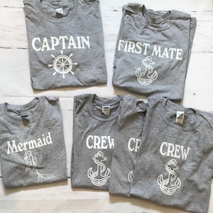 Captain T-shirt, Co-captain, Skipper, First Mate, Deckhand, Pirate Family T-shirts