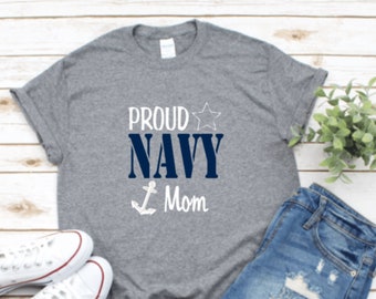 Proud U.S. Navy heather grey Family T-shirts