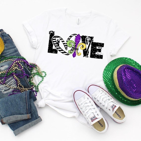 MARDI GRAS love T-shirt