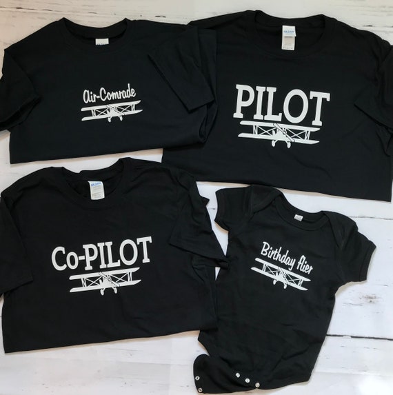 AIRPLANE PILOT, Co-Pilot and Family T-shirts, Family matching shirts