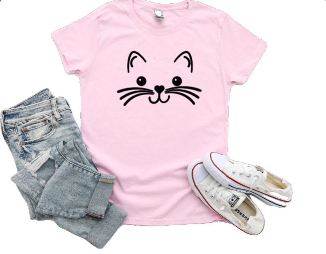 WHISKERS KITTY Face Cat Animal Lover Kitten T-shirt - Etsy