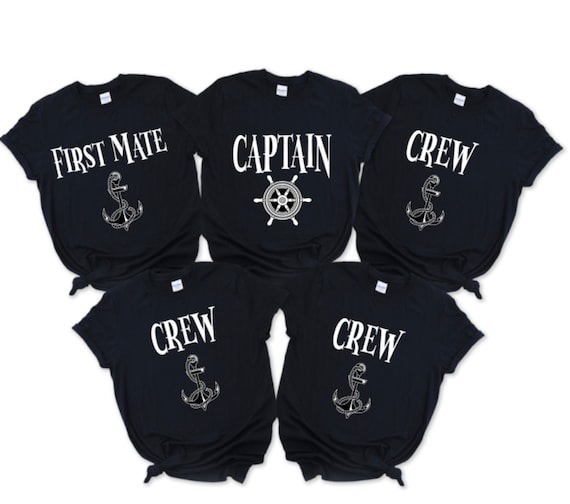 Captain/Pirate theme, family T-shirt, Crew, Skipper, First Mate, Deckhand, Mermaid T-shirts