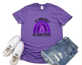In November we wear Purple for Pancreatic Cancer Awareness T-shirts