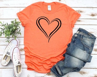 BLACK HEART, love, heart T-shirt