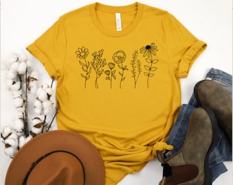 WILDFLOWER / SUNFLOWER /  Tee - Garden, Plant  Lady, Flower Fun  T-shirt