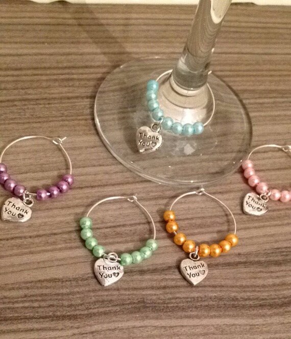 Wedding Favour Wine Glass Charms Thank You Wedding Favour Wine Glass Charms Thank