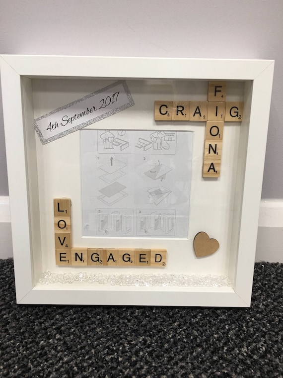 Personalised Engagement Frame Gifts For Presents Scrabble Photoframe