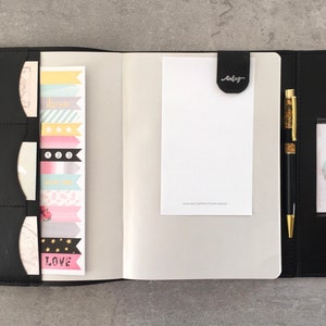 Leather Journal Cover with Zipper Pocket, Travelers Notebook Wallet, Planner Organizer Insert, Pen Holder Stationery Pouch, Gift for Writers