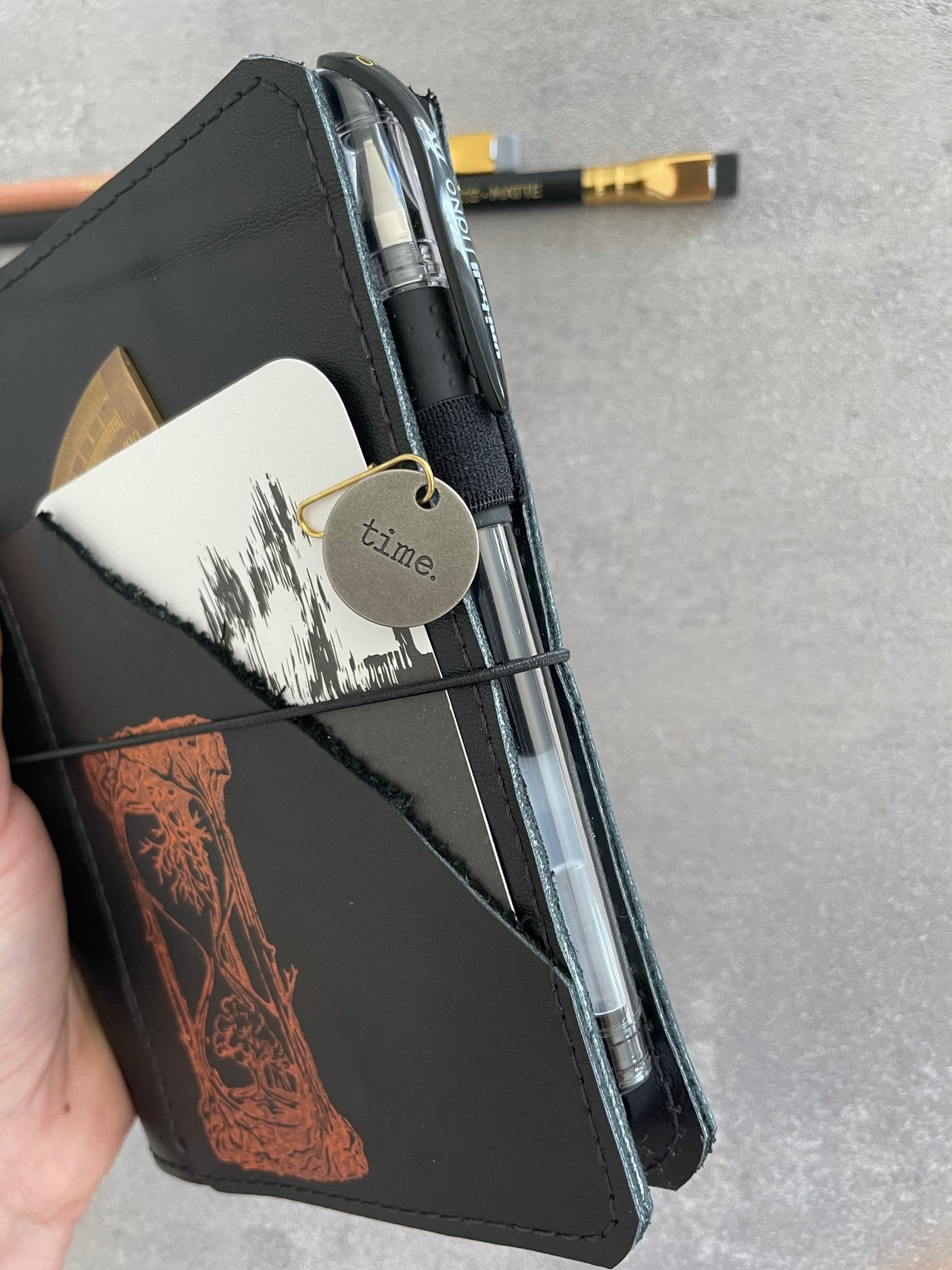 Planner Cover Italian Leather A6 Size Black Leather Journal Etsy UK