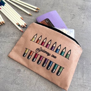 Canvas case for &quot;stationery love&quot;, large case with zip for your stationery