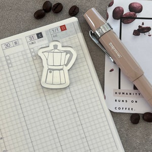 Planner magnetic charm coffee lover, italian pin magnets, moka paperclip. pre order