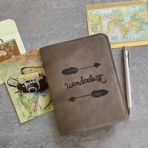 Traveler&#39;s notebook passport - “Wanderlust” - Passport cover italian leather