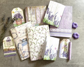 Traveler's Notebook Inserts "Provece Lavander" - Midori Traveller's Notebooks Insert - Junk Journal notebook handmade