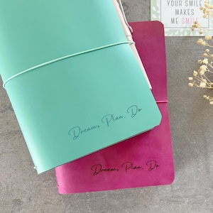 a5 travelers notebook cover, pastel leather journal cover. handcrafted to order