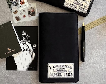 Couverture de carnet en cuir noir Esterbrook inspire, couverture de journal TN faite main