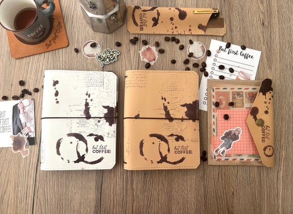 イタリアンレザー コラージュノート　ミニトラベラーズノート アンティーク調