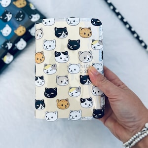PVC cover for passport sterlink ink, pocket planner, a6 hobonichi with pockets, cat pvc cover