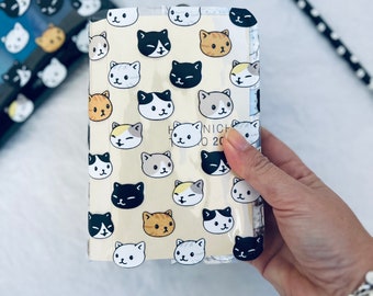 PVC cover for passport sterlink ink, pocket planner, a6 hobonichi with pockets, cat pvc cover