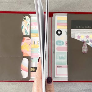 Cartera para cuaderno de viaje, bolsillos adicionales de cuero auténtico para cuaderno de viaje, organizador de cuaderno con bolsillos y presilla para bolígrafo
