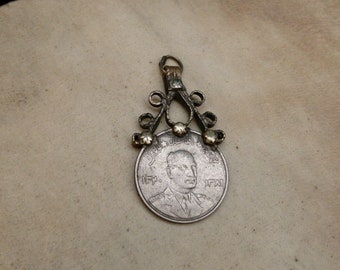Vintage Hazara Coin Pendant with a Unique Bail 2.25 DIY