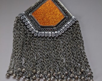 Large Vintage Tribal Pendant Waziri Jewelry Unique Ethnic Talisman (#14851)