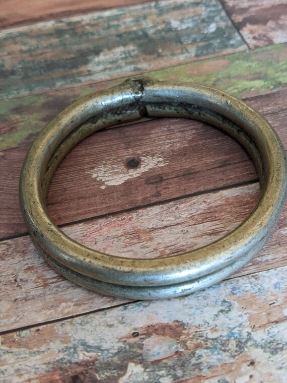 Unique Heavy WellWorn Vintage Indian Brass Bracelet … Gem