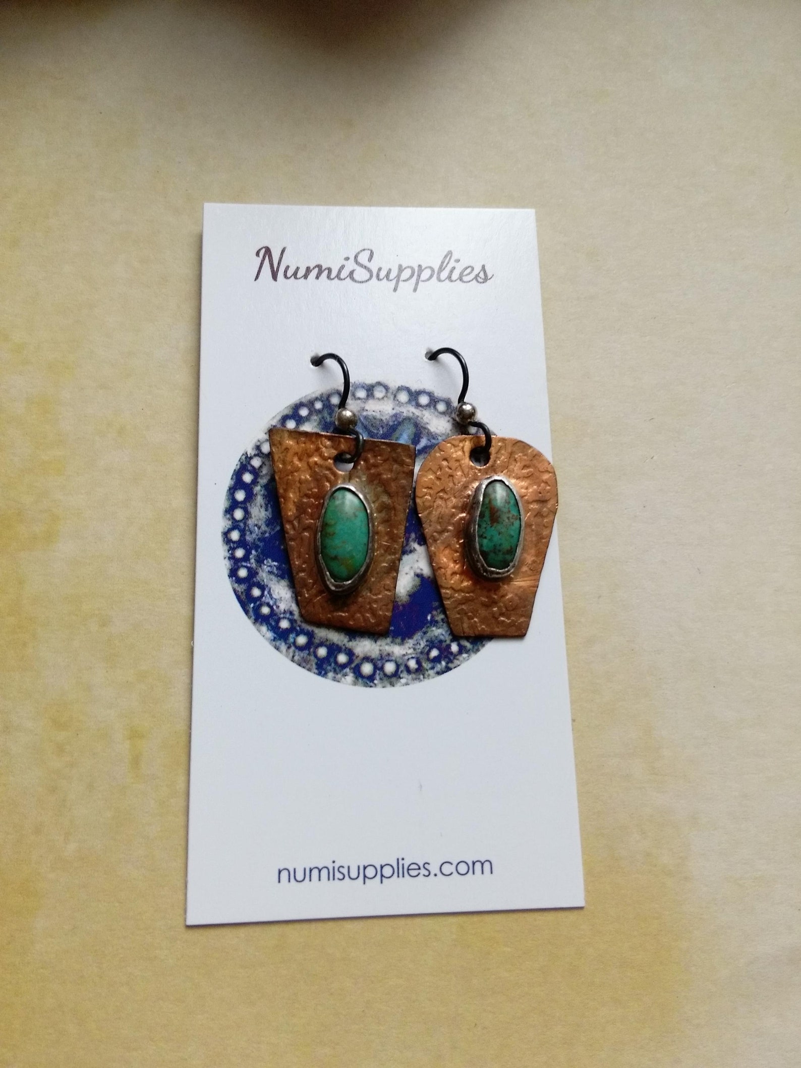 Asymmetrische Kupfer und Chinesische Türkis Rustikale | Etsy