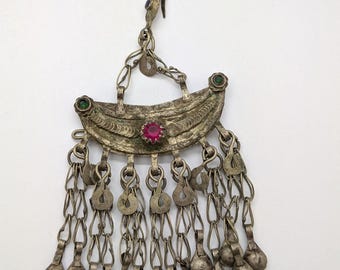 Vintage Kuchi Tribal Tikka Hair Adornment Barrette (18045)