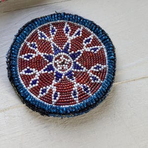 Kuchi Beaded Flower Applique Patch Blue Flower Petals 3.35" Gul (21657)