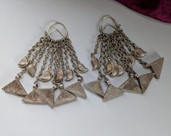 Tribal Hair Tassels 8.75" Traditional Hazara Temporal Jewelry (22233)
