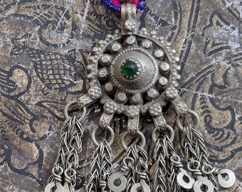 Kuchi Tribal Pendant Large Vintage Domed Jewelry Ornament (22269)
