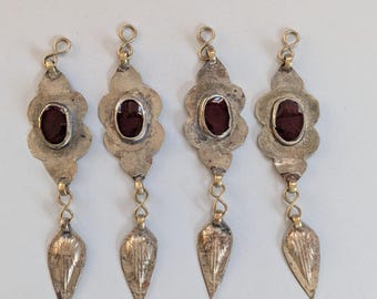 Turkmen Jewelry Dangles Pendants Unique Silk Road Findings 4pcs (22256)