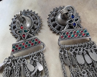 Kuchi Tribal Pendants Pashtun Textile Garment Adornment Unique 10.25" (22257)