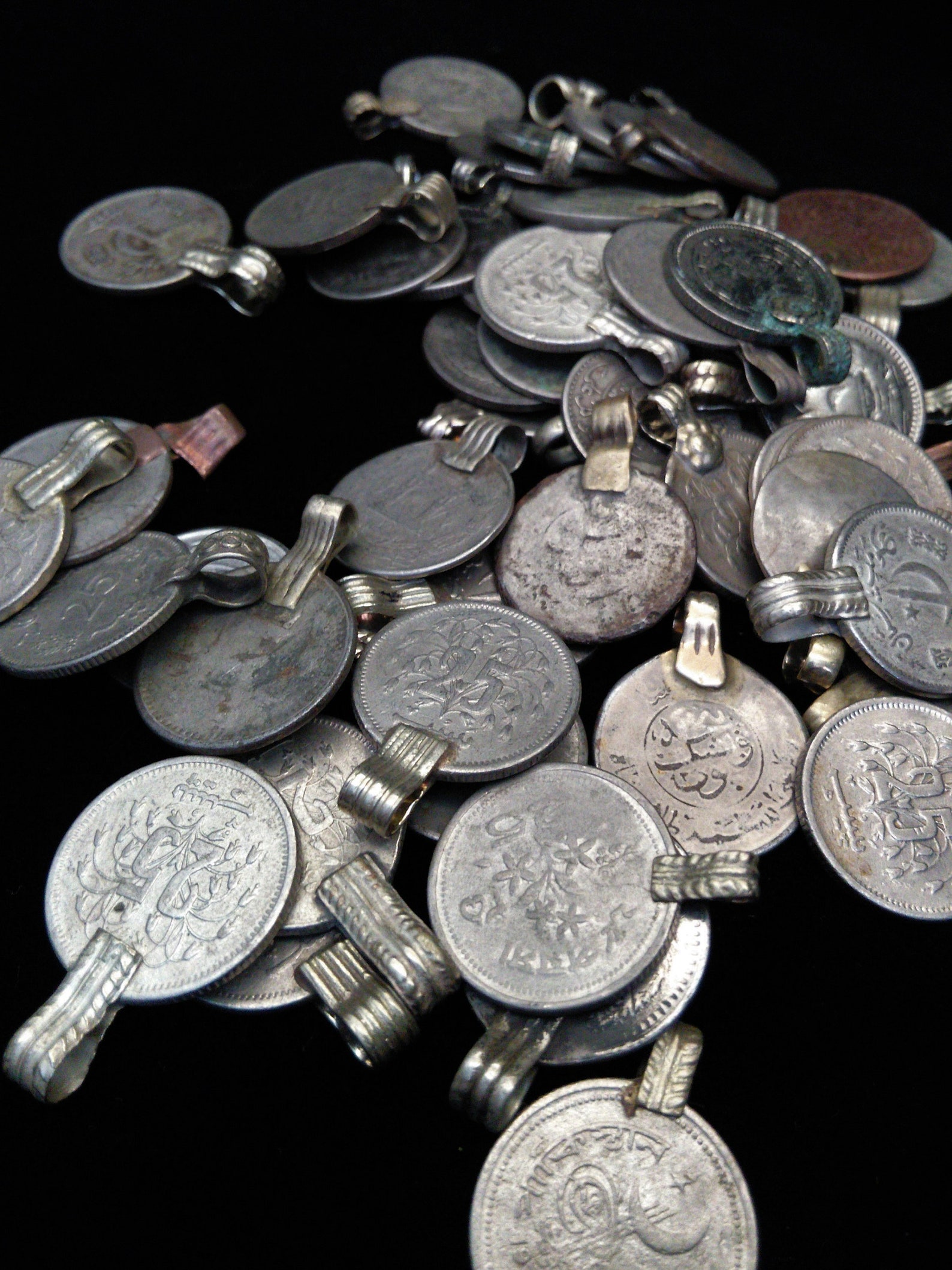 25 Small Vintage Coins with Loops Bails DIY Supplies Etsy