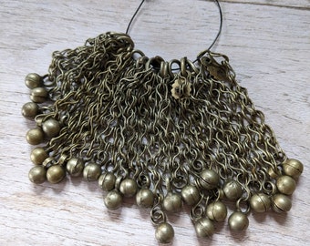 26x Round Baubles Vintage Kuchi Tribal Jewelry Findings on Chain (#14843)