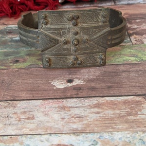 Vintage Tuareg Khalkhal Bracelet Anklet Armlet 9.25&quot; Inner Circumference Oxidized Copper Color (#13359)