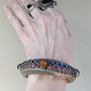 Vintage Small Baloch Tribal Cuff C-Shape Jewelry 6.6&quot; Wrist  (16520)