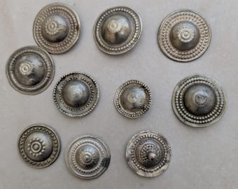Vintage Kuchi Tribal Buttons Notions Assortment 10 Pieces (22243)