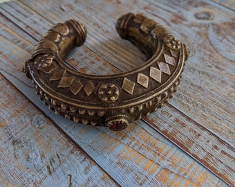 Very NARROW Small Vintage Tribal Cuff Waziri Jewelry Adornment 5.75" Wrist (#14890)