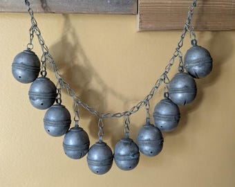 Vintage Turkmen Tribal Bells Adornment Talisman Silk Road Chimes (22252)