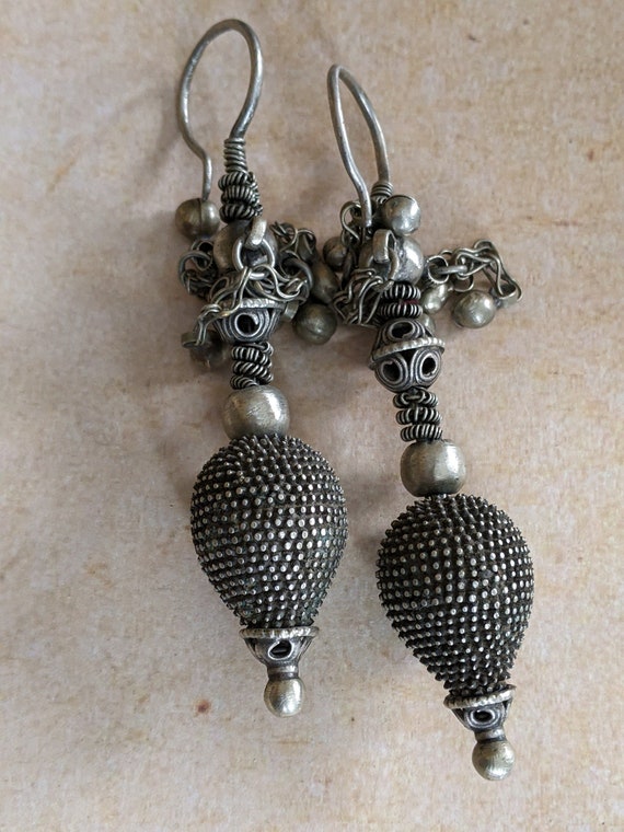 Old Vintage Nuristani Nooristani Earrings Large 1… - image 1