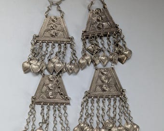 Tribal Hair Tassels 8.75" Traditional Kuchi Temporal Jewelry (22231)