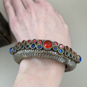 Vintage Small Tribal Cuff from Baluchistan C-Shape Jewelry 6.5" Wrist (15566)