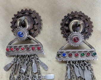 Vintage Kuchi Pendants Pashtun Garment Tribal Adornment Unique 10" (22261)