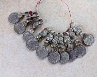 10 Vintage XS Coin Pendants S-Loop Connector Tribal Findings (#11393)