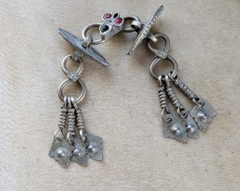 Tribal Necklace Pendants Unique Tribal Jewelry Focals Pair (22334)