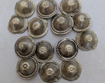 Tribal Buttons Ethnic Vintage Waziri Notions Fiber Arts 14pcs (22246)