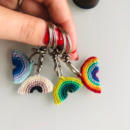 Crochet Rainbow Keyring/different Shades to Choose/perfect Etsy UK